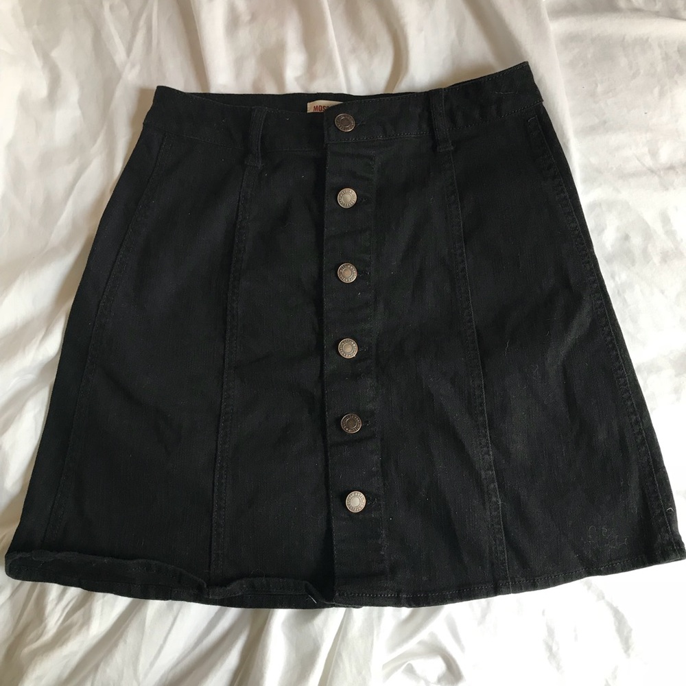 Black Jean Button Down Skirt